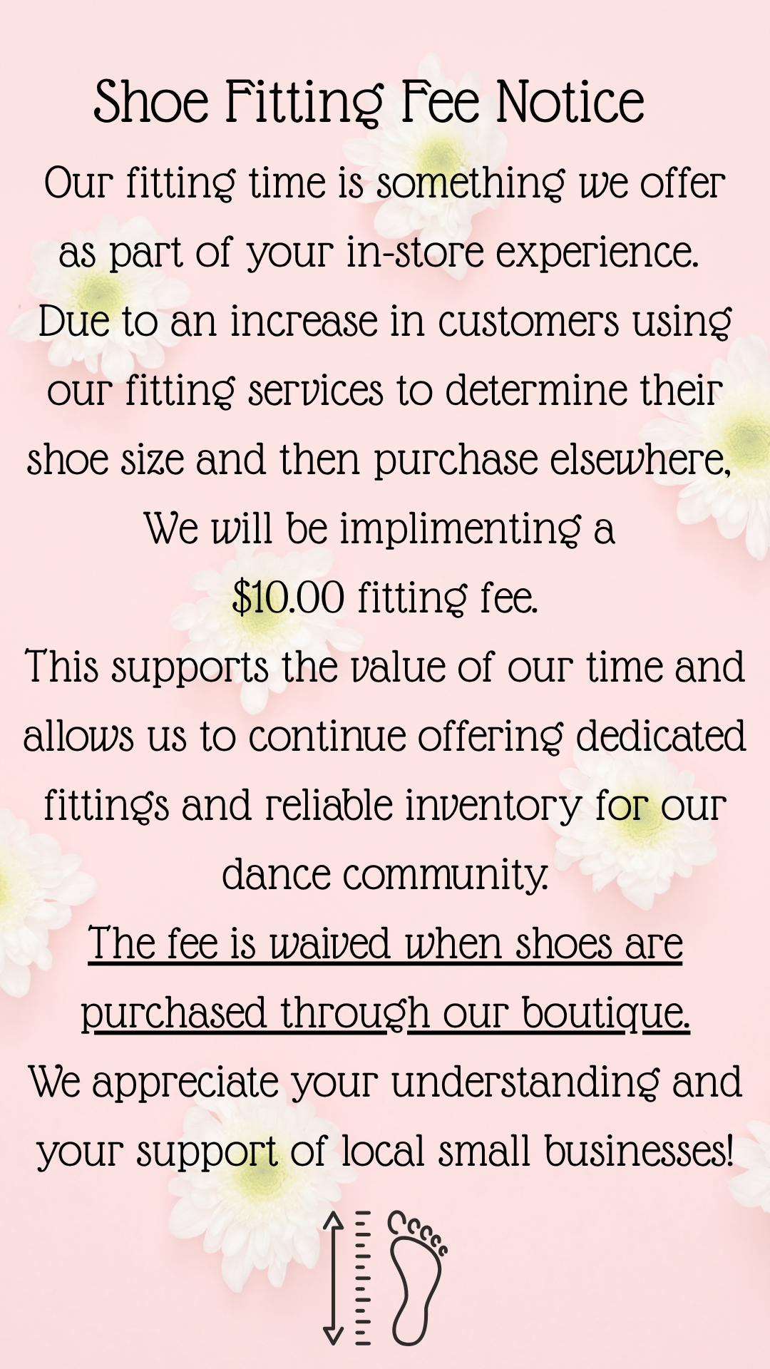 Shoe Fitting Fee